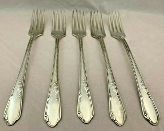 Oneida Wm A Rogers A1 Plus - Meadowbrook - 5 Grille Forks (viande) - 7.  5 "