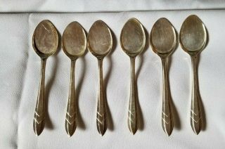 6 Silverplate Salt/sugar Spoons B.  G.  Ltd F.  P.  N.  S.  Sheffield England