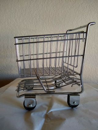 Vintage,  Miniature,  Metal Grocery Shopping Cart / Basket/store Display