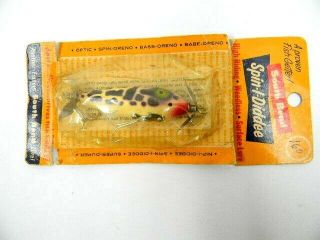 Vintage Spin - I - Diddee South Bend 916 Wood Fishing Lure Spotted On Bad Card
