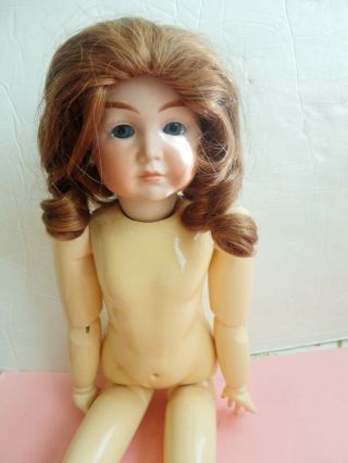 Vintage Light Brown Human Hair Bisque Doll Wig Size 10/11
