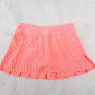 Rare Lululemon Pace Setter Skirt Sz 6 Wagon Stripe,  Pop Orange / Bleached Coral 2