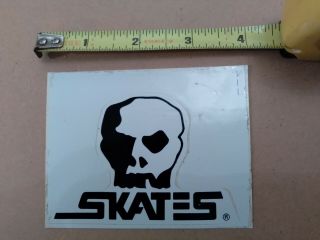 Vintage Skull Skates Skateboard Sticker Og Logo Nos Very Rare