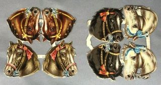 Raphael Tuck & Sons Horse Head German Die Cut Scrap Antique