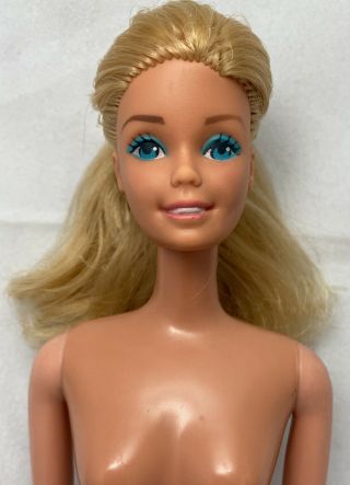 Vintage Mattel Superstar Era Great Shape Barbie Doll Only Blonde Hair Dimple