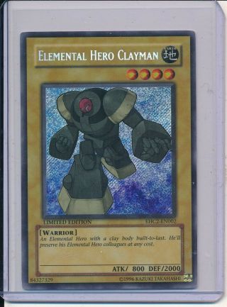 Yu - Gi - Oh Elemental Hero Clayman Ehc2 - En002 Secret Rare Limited Edition