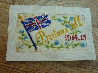 Ww1 Rare Britons All 1914 - 15 Silk Postcard