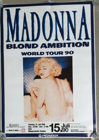 Madonna 1990 Blond Ambition Tour Poster Official Rare