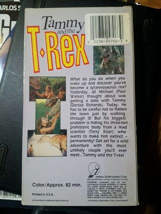 Tammy and the t - rex VHS denise richards imperial Rare OOP Screener Ships 2