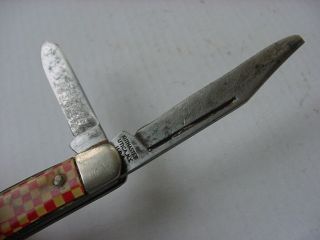 Antique Vintage Purina Kutmaster 3 Blade Advertising Pocket Knife Parts Repair 2