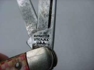 Antique Vintage Purina Kutmaster 3 Blade Advertising Pocket Knife Parts Repair 3