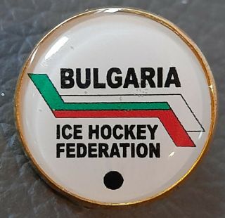 Rare Bulgaria Ice Hockey Federation Ice Hockey Pin Badge