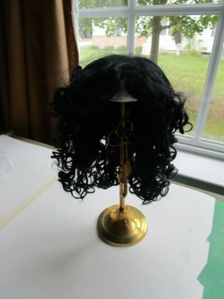 Mohair Black Doll Wig Size 8/9 For Antique French,  German Or Repo Dolls