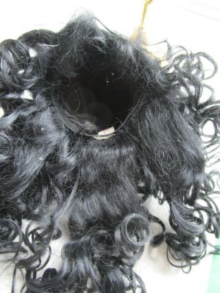 Mohair black doll wig size 8/9 for antique French,  German or repo dolls 2