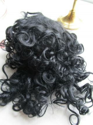 Mohair black doll wig size 8/9 for antique French,  German or repo dolls 3
