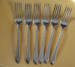 Wm Rogers & Son International Silver 1940 Exquisite Table Forks - Set Of 6