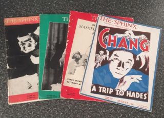 (v) Rare Vintage Magic Tricks Magazines 4 X The Sphinx 1943 - 48