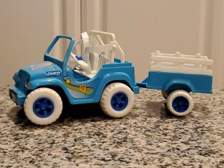 Barbie Blue Power Wheels Tommy Motorized Jeep Trailer Vintage 1997 Kelly