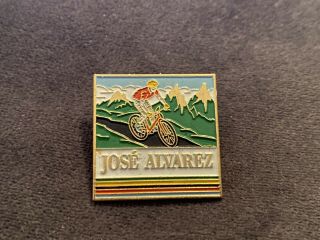 Very Rare Vintage Cycling Pin Badge Jose Alvarez Rainbow Jersey Tour De France