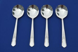 4 Oneida Simeon & George Rogers Jasmine 1939 Gumbo Soup Spoons
