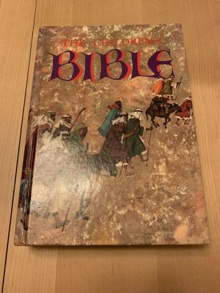 The Childrens Bible Vintage 1965 Golden Press Hardcover,  Colorful Illustrations