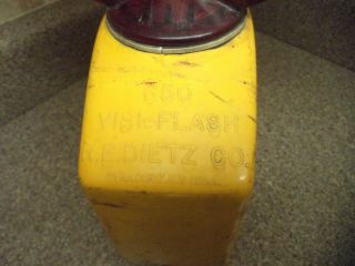 Dietz Vintage RED Construction & Barricade Warning Light 650 VISI - FLASH RARE 3