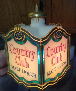 Rare Vintage Country Club Malt Liquor Beer Lighted Lantern Sign.