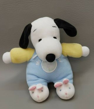 Prestige Baby Snoopy My First Snoopy Rattle Plush Toy Bunny Slippers Feet 9 "