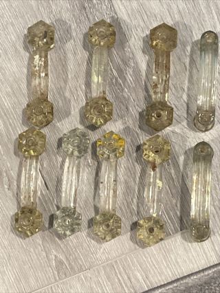 Antique Vintage 9 Glass Drawer Pulls Handles From 100,  Year Old Home Oakland,  Ca