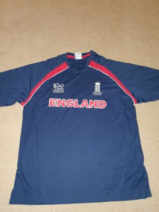 Rare England Cricket Shirt Icc Cricket World Cup West Indies Shirt 2010 Size L