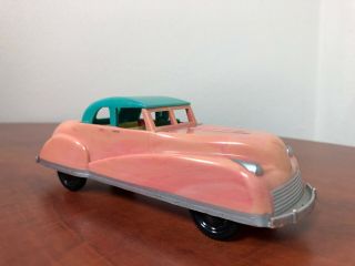 Rare Renwal 39 Pink/turquoise/yellow Convertible Top Plastic Car W/spare Tire