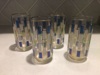 Four Vintage Libbey Nordic Water Glasses Tumblers 5 1/2 Inches
