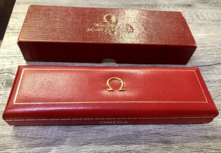 Vintage Red Omega Watch Double Box Rare
