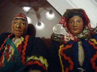 Set Of Vintage Peruvian Weaver Doll Figurine Loom Tapestry Diorama Peru Folk Art