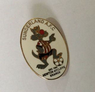 Sunderland Football Club Badge Fc Enamel Rare Newton & Aycliffe Supporters Pin