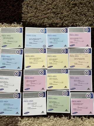 2010/11 Chelsea Fc Official Rare Press Match Ticket/cards X 16.  Unfolded.