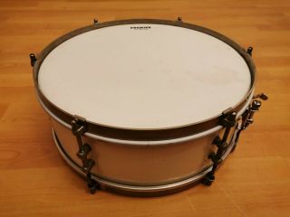 Vintage & Rare John Grey & Sons 14 " X 5 " Snare Drum In White Duco 1920 