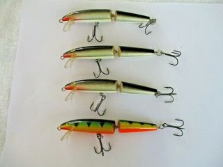 Qty 4 Rapala J - 11 Jointed Fishing Lures 3 Silver 1 Perch