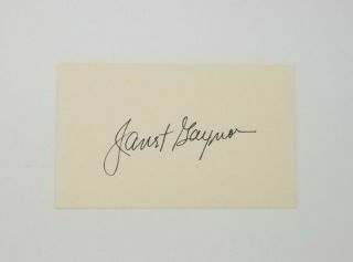 Rare Janet Gaynor Signed Index Card Autograph Oscar Winning Actress Sunrise