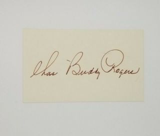Rare Charles Buddy Rogers Signed Index Card Autograph Wings Actor Classic Nr
