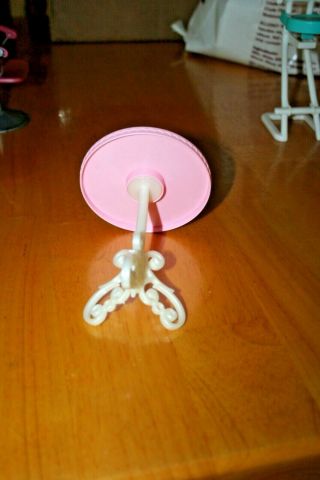 2004 Mattel Barbie Doll 2 Tier Pink/White Table - 3