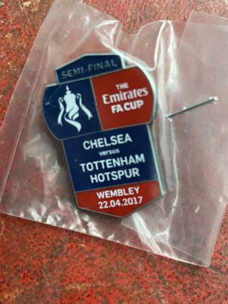 Rare 2017 Fa Cup Semi Final Wembley Chelsea V Tottenham Hotspur Badge