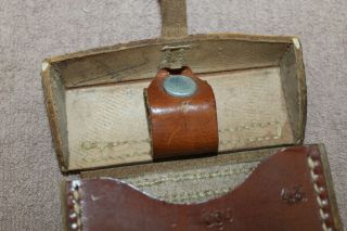 Rare WW2 German Army Cavalry Horseshoe Brown Leather Storage Case 43 ' d 3