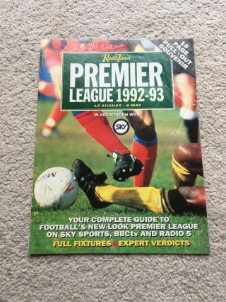 Premier League,  Season 1 Preview,  1992,  Rare,  Complete,  First Season Ever