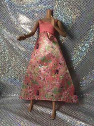 Barbie Doll Clothing Pink Peach Gown Dress Princess Sweet Clothes