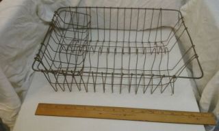 Antique Vintage Kitchen Sink Dish Wire Basket Rack
