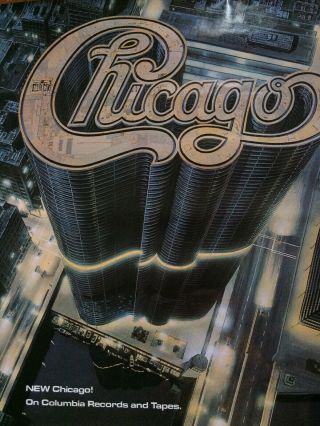 Rare 1970s Chicago Band Rock Promotional Poster 33 X 33 Transit Authority Record