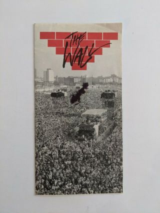 Rare Roger Waters 1990 Pink Floyd The Wall Live In Berlin Color Photo & Brochure