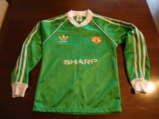 Manchester United 1986 Adidas Goalkeeper Shirt Child Size Rare Vintage