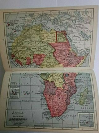 Antique Book Circa 1925 Hc " Atlas Of The World " By Rand Mcnally Pocket 3 - 1/2x 6